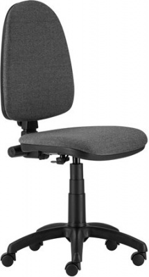 Kancelárska stolička, čalúnená, čierny podstavec, "Megane", čierna-sivá