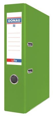 Pákový šanón, 75 mm, A4, PP/kartón, s ochranným spodným kovaním, DONAU "Life", neónovo zelená