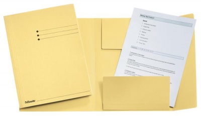 Doska na spisy, s chlopňami, prešpánová, A4, ESSELTE, žltá