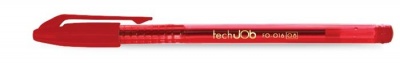 Guľôčkové pero, 0,4 mm, s vrchnákom, FLEXOFFICE "TechJob", červené