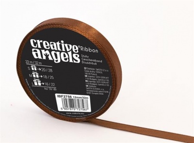 Saténová stuha, 12 mm x 32 m, bronzová