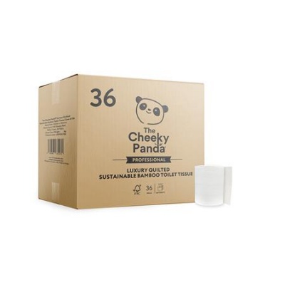 Toaletný papier, bambusový, 3-vrstvový, malý kotúč, 36 kotúčov, CHEEKY PANDA, biely
