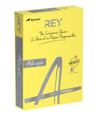 Kopírovací papier, farebný, A4, 160 g, REY "Adagio", intenzívna žltá