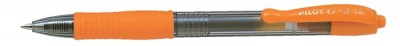Gélové pero, 0,32 mm, stláčací mechanizmus, PILOT "G-2", oranžové
