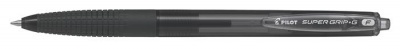 Guľôčkové pero, 0,22 mm, stláčací mechanizmus, PILOT "Super Grip G", čierne