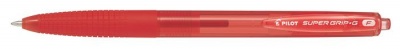 Guľôčkové pero, 0,22 mm, stláčací mechanizmus, PILOT "Super Grip G", červené