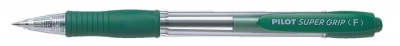 Guľôčkové pero, 0,22 mm, stláčací mechanizmus, PILOT "Super Grip", zelená