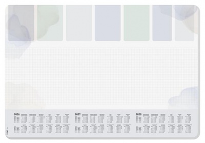 Podložka na stôl, 595x410 mm, s 3-ročným a týždenným plánovačom, SIGEL "Pastel"