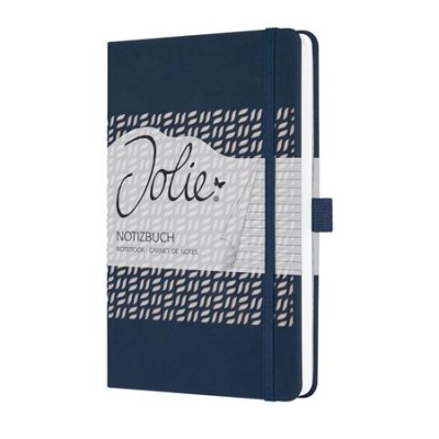 Zápisník, exkluzívny, 135x203 mm, linajkový, 87 strán, s tvrdou obálkou, SIGEL "Jolie", tmavomodrá