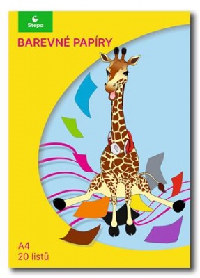 Farebný papier,  A4, 80 g, 2x10 listov  STEPA, mix farieb