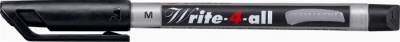 Permanentný popisovač, 1 mm, kužeľový hrot, STABILO "Write-4-all", M, čierna