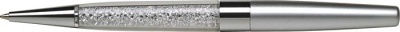 Guľôčkové pero, Crystals from SWAROVSKI®, strieborné, s bielymi krištáľmi v dolnej časti, 14 cm, ART CRYSTELLA