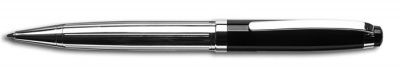 Guľôčkové pero, Crystals from SWAROVSKI®, čierne-strieborné, ART CRYSTELLA, "Broadway", biely krištáľ