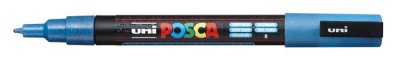 Dekoračný popisovač, 0,9-1,3 mm, UNI "Posca PC-3ML", lesklá modrá