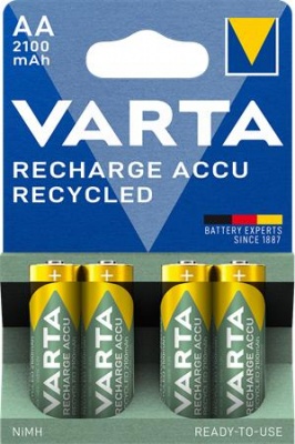 Nabíjateľná batéria, AA, tužková, recyklovaná, 4x2100 mAh, VARTA