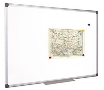 Biela tabuľa, magnetická, 100x100 cm, hliníkový rám, VICTORIA VISUAL