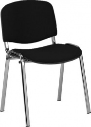 Konferenčná stolička, čalúnená, chrómová konštrukcia, "Taurus", čierna