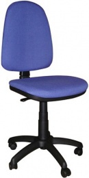 Kancelárska stolička, čalúnená, čierny podstavec, "Megane", modrá-čierna
