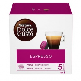Kávové kapsule, 16 x 5,5 g,  NESCAFÉ DOLCE GUSTO "Espresso"