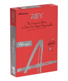 Kopírovací papier, farebný, A4, 80 g, REY "Adagio", intenzívna červená