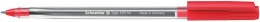 Guľôčkové pero, 0,5 mm, s vrchnákom, SCHNEIDER "Tops 505 M", červené