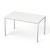 Stôl s kovovými nohami, univerzálny, 75x130 cm, MAYAH "Freedom SV-38", biela