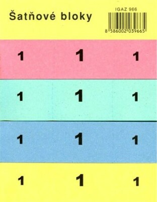 Šatňový blok-100 lístkov-farebný papier